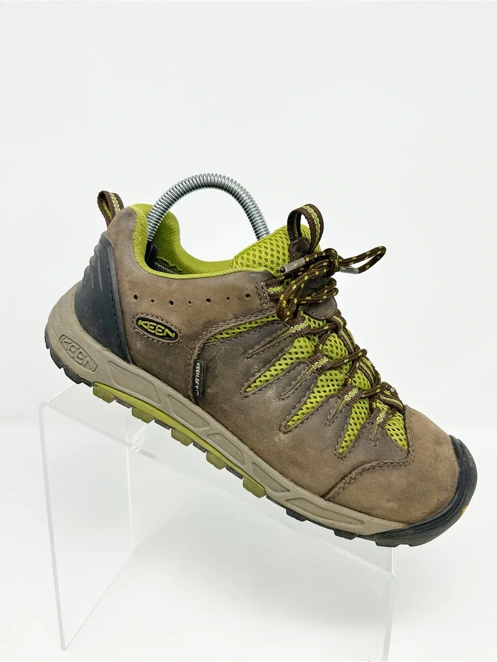 KEEN Bryce WP Women's Waterproof Hiking Trail Shoes Brown/Green Low Top Size 8.5